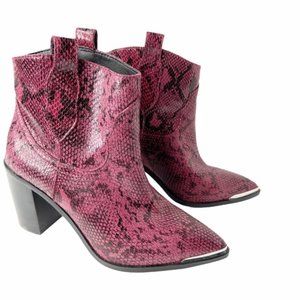 NEW Steve Madden Zora Snake Embossed Boot Burgundy